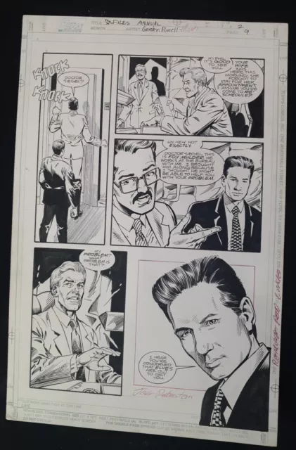 Topps Comic Book Original Inked Art X-Files  Joe Rubenstein Gordon Purcell 1996