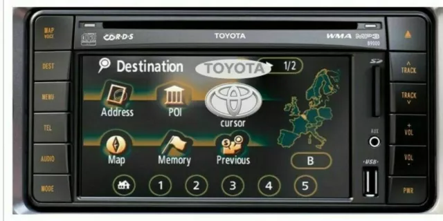 Original Toyota TNS510 Satellitennavigation SAT NAV SD Karte PZ445-SW333-0V V.2 2