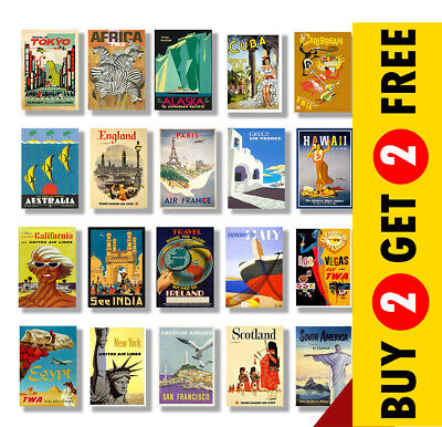 VINTAGE RETRO AIRLINE TRAVEL POSTERS A5 A4 A3 Prints 230gsm Paper/Card Wall Art