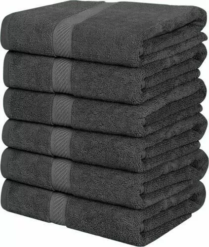 6 Pack Premium Hand Towels 16 x 28 Inches Ring Spun Soft Cotton 600 GSM