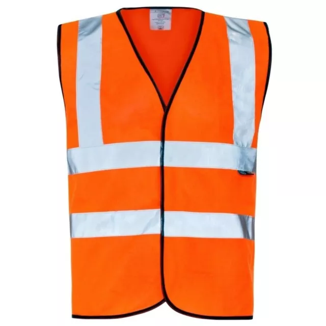 Hi Vis Weste gelb orange hohe Sicht Weste Sicherheit Arbeit EN ISO 20471