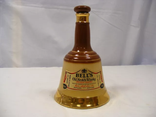 Wade Bell's Scotch Whisky Collectible Bell Shaped Ceramic Bottle