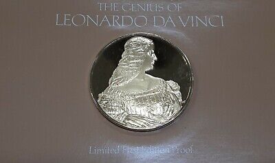 Franklin Mint Genius/DaVinci PF Gold Plated .925 Silver Medal- Isabella d'Este