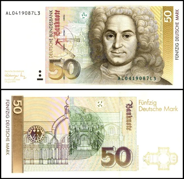 Germany Federal Republic 50 Deutsche Mark, 1991, P-40b, UNC