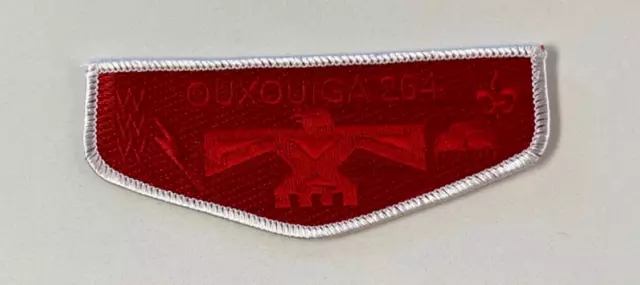 Boy Scout OA 264 Ouxouiga Lodge Flap S42 White Border (300 made) Red Ghost