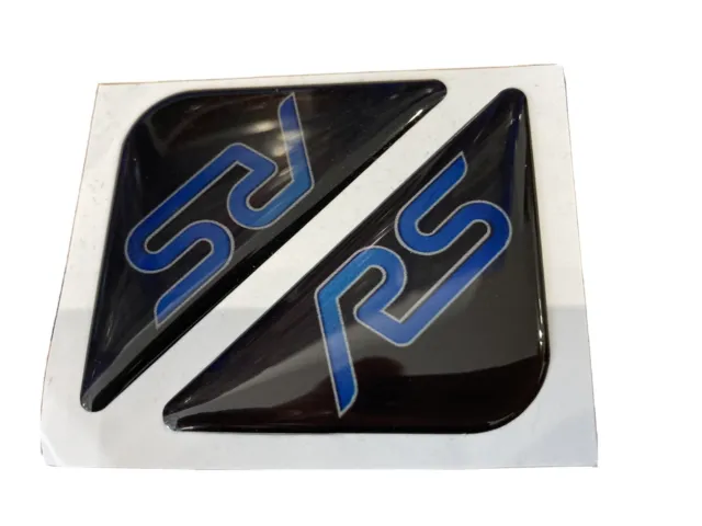 Number Plate 3D Gel Corners Ford Focus RS Badge x Pair