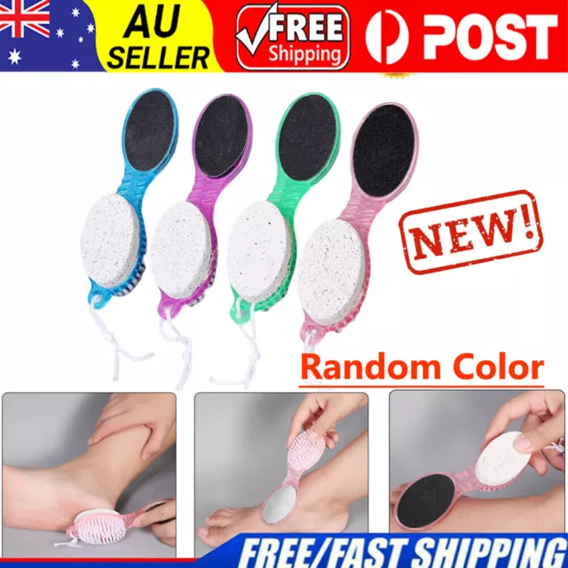 4 in 1 Health Foot Care Brush Scrub Remover Pumice Stone Exfoliate Tool DM