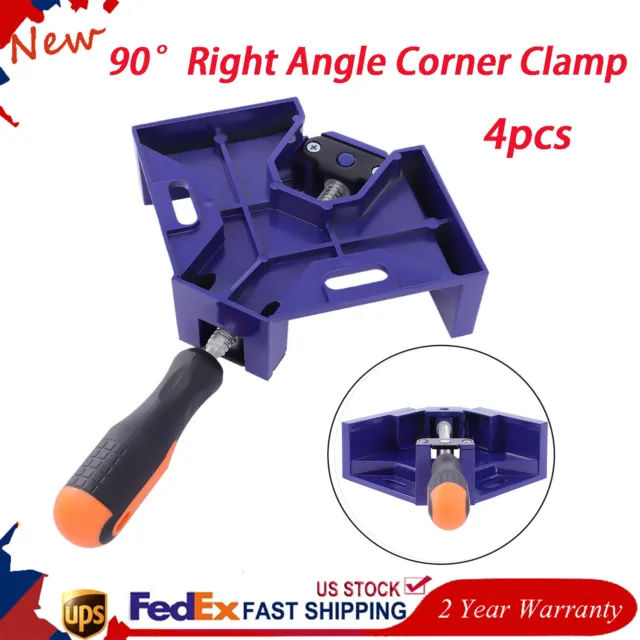 4Pcs 90° Angle Corner Clamps Blue Clamp Tools For Carpenter Welding Woodworking