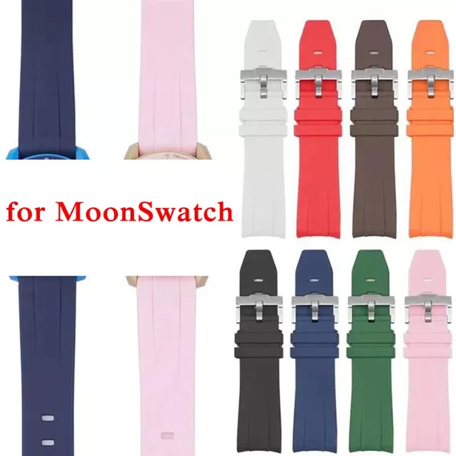 Curved End Sport Band Strap For Swatch x Omega MoonSwatch 20mm Men Women Replace