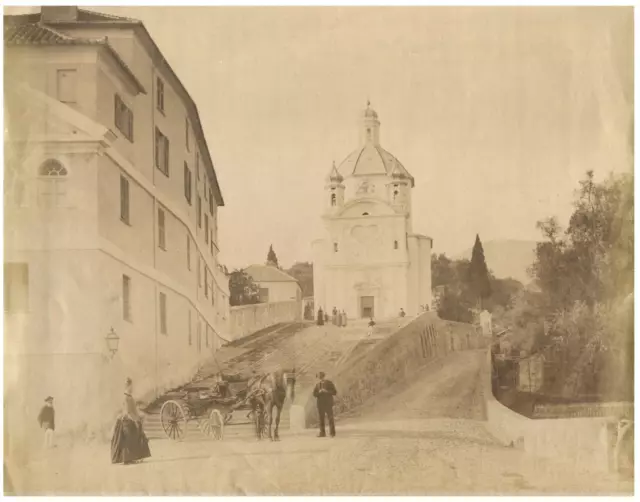 G.J., Italia, San Remo, La Madone vintage albumen print, Tirage albuminé