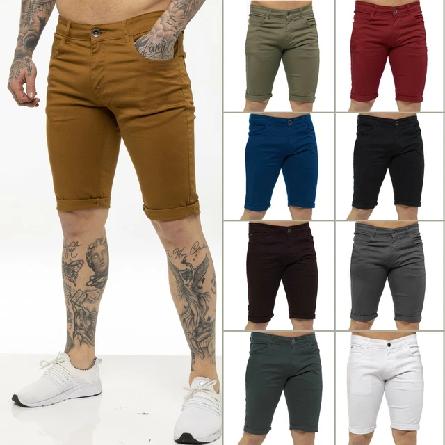 Kruze Mens Chino Shorts Slim Fit Stretch Cotton Summer Beach Casual Half Pants