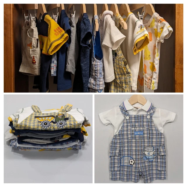 LOT Adorable Infant Baby Boy Clothes 12 months Top Shorts Outfits Sets BUNDLE