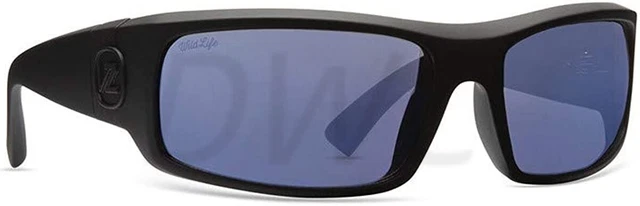 Von Zipper Kickstand Black Satin Wild Blue Chrome Polarized Sunglasses