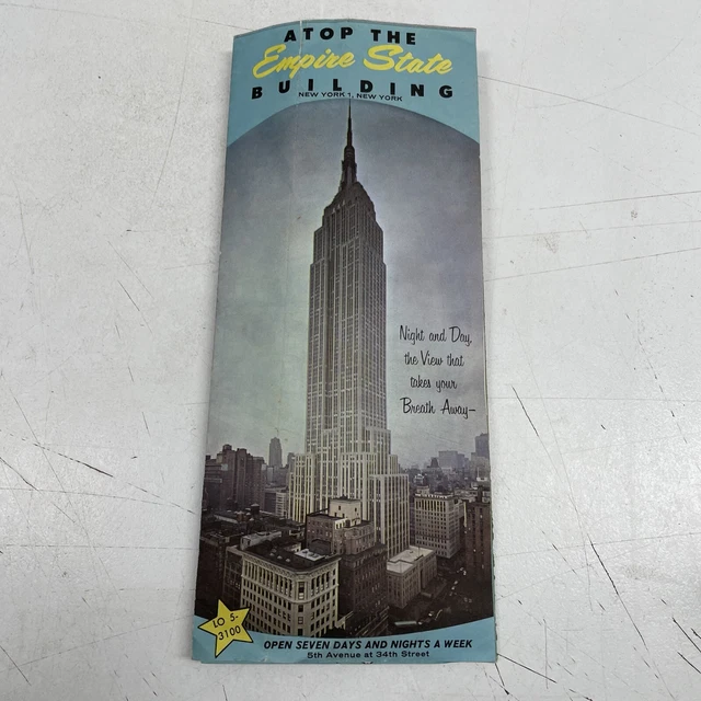 VINTAGE RETRO ORIGINAL Brochure 1960s Empire State Building New York ...