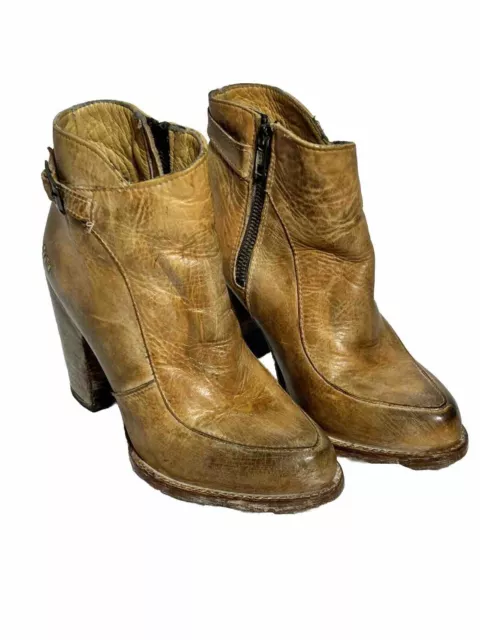 Bed Stu Womens Boots Size 7.5 Isla Tan Distressed Leather Rustic Western  - AC