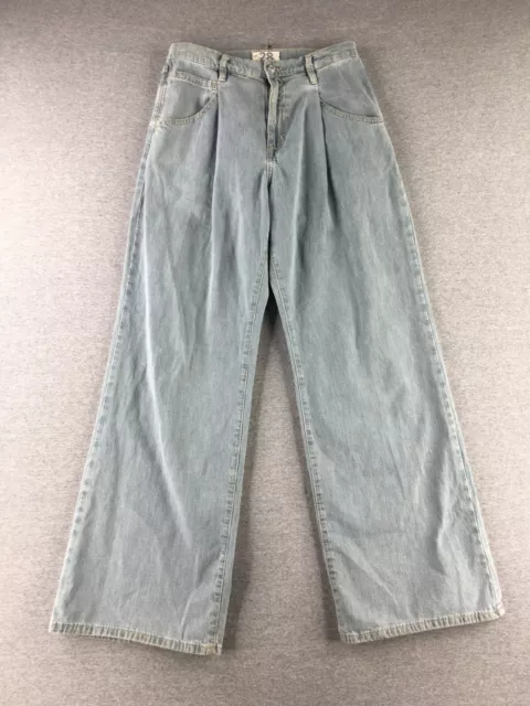 Free People Jeans Womens 28 High Rise Wide Leg Denim Pants Medium Wash