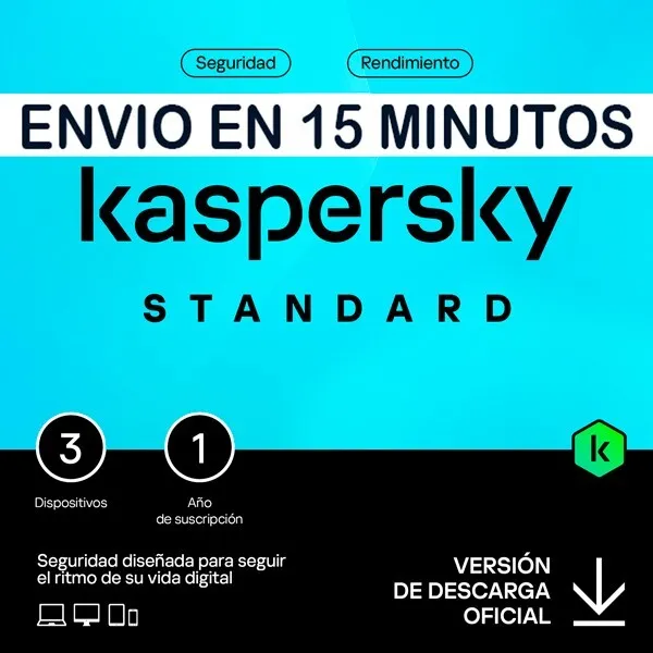 Kaspersky Standard Anti-Virus 3 Pc 2024 / 1 año/📩email con código 15 minutos📩