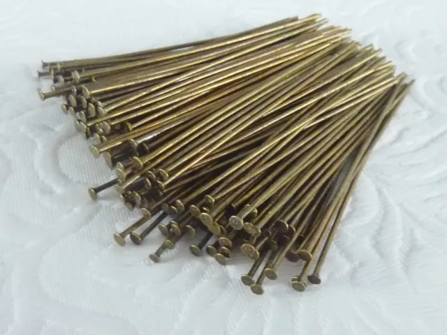 200 pcs Bronze Tone Straight Head Pins 50mm Jewellery Making Earring