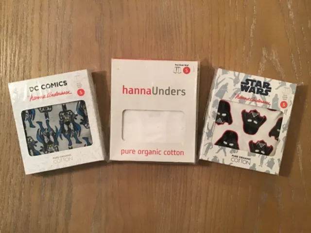 New! Boys Hanna Andersson Boxer Briefs Organic Cotton Lot of 3 Size Small