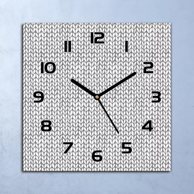 Horloge Murale En Verre moderne Tricot Chevrons conception moderne 30x30