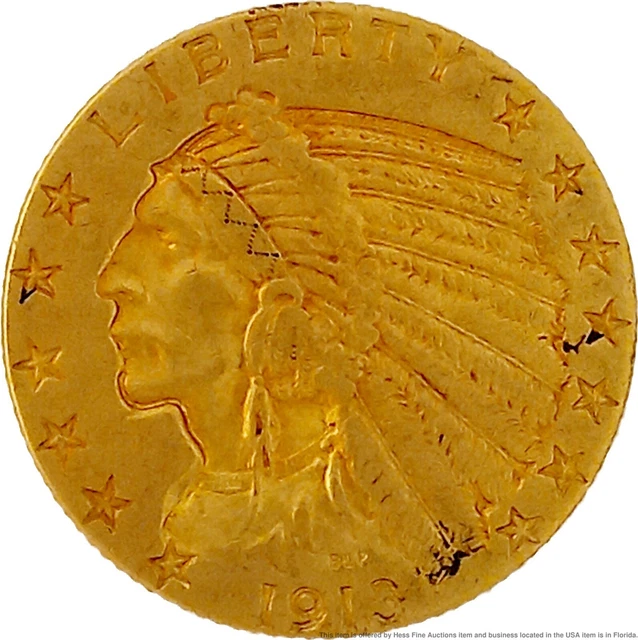 1913 Indian Head Five Dollar Gold US Coin