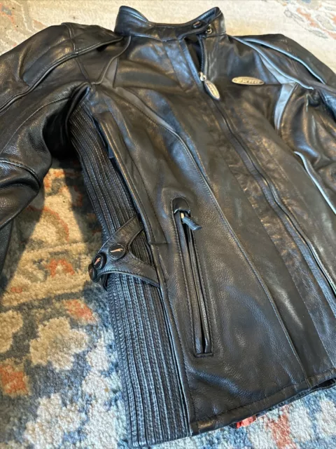 HARLEY DAVIDSON LEATHER jacket M black armor FXRG reflective waterproof ...