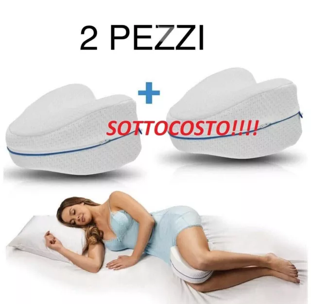 X2 Cuscino Leg Pillow Per Dormire Gambe Schiena Memory Foam Supporto Ortopedico