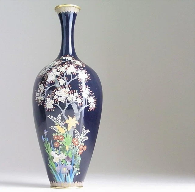 Meiji Era CLOISONNE ware Vase 7.2 inch tall Japanese Antique Art A