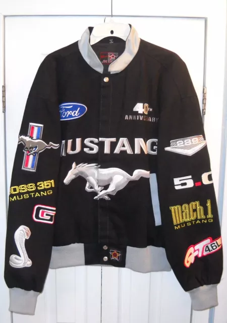 FORD MUSTANG 40TH Anniversary Embroidered Jacket Black JH Design Men's ...
