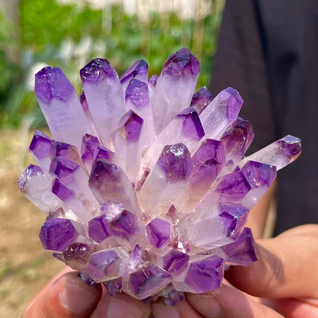 332G New Find purpl Phantom Quartz Crystal Cluster Mineral Specimen Healing 27