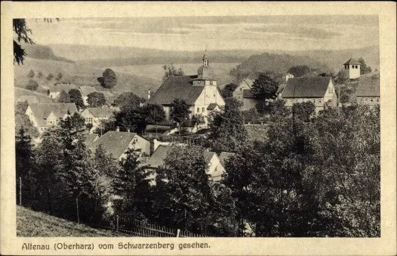 Ak Altenau Clausthal Zellerfeld im Oberharz, vom Schwarzenberg aus... - 3557213