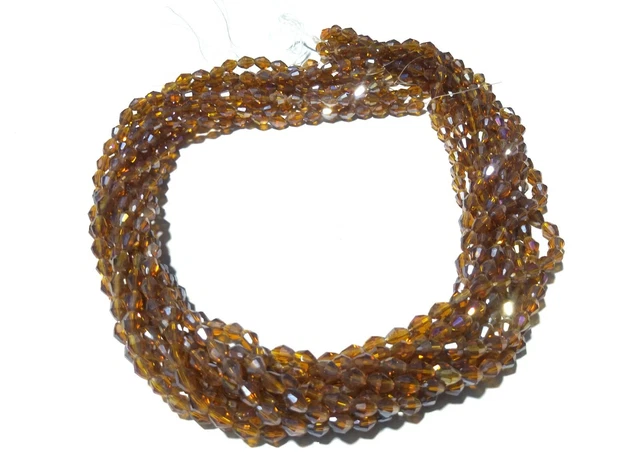 5 Strand Mystic Brandy Quartz Barrel Faceted 4x6mm Quartz Loose Beads 13"inch