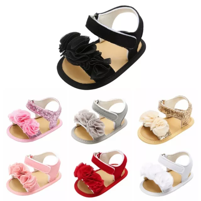 0-18M Newborn Baby Toddler Girls Flower Sandal Infant Summer Non-slip Shoes