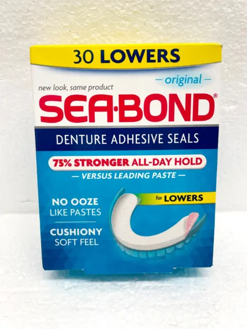Sellos adhesivos dentales seguros Sea Bond corta originales, libres de zinc, retención todo el día