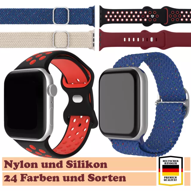 Nylon Sport Armband für Apple Watch Serie 8 7 SE 6 5 4 3 2 38/40/41/42/44/45mm
