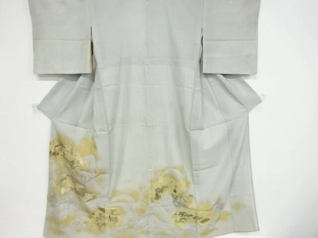 79315# JAPANESE KIMONO / ANTIQUE KIMONO FOR SUMMER / EMBROIDERY / ROUGH WAVE &am