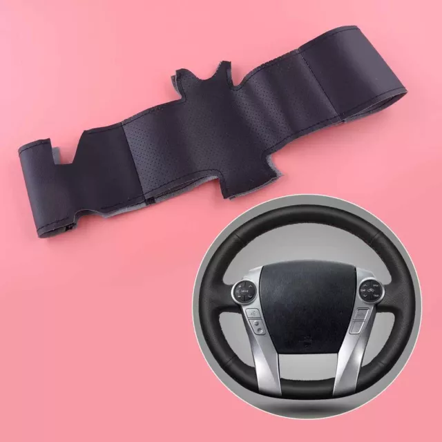 Black Leather Car Steering Wheel Cover Fit For Toyota Prius 2009-15 Aqua 2014-15