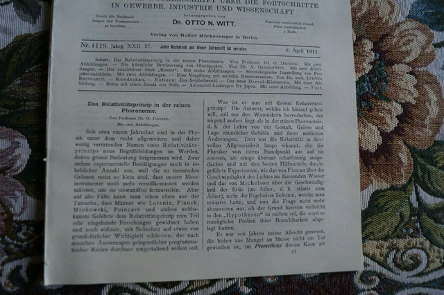 1910 Prometheus 1119 Relativitätsprinzip 1 / Ägypten Bewässerung