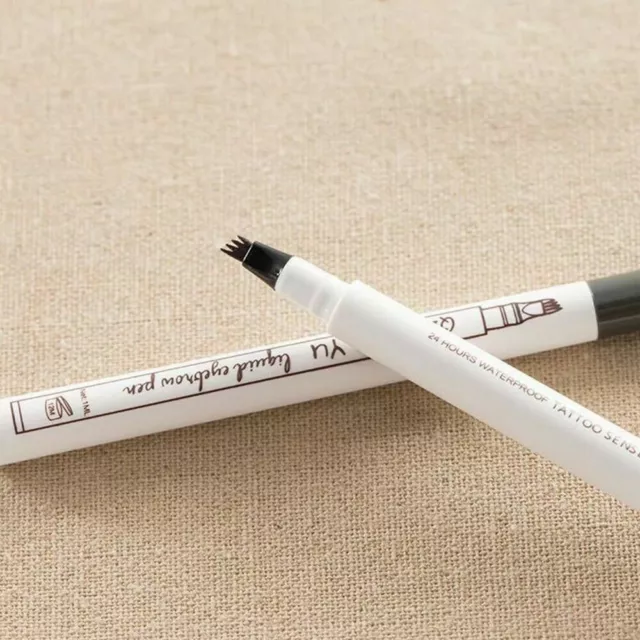 Eyebrow Tattoo Pen Fork Tip Microblading Ink Sketch Waterproof Brow Pencil AU 3
