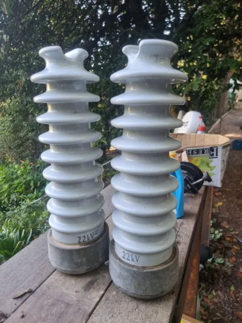 HUGE Vintage Porcelain electric insulator  power pole Pylon 22kv X1 (2 Avail)