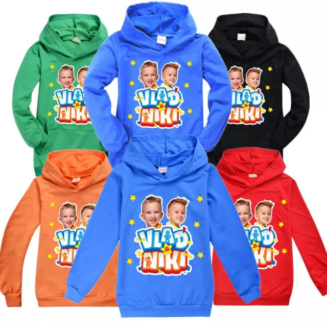 Vlad niki Hoodie Boys Girls Kids Hooded Top Jumper Sweatshirt Pullover 3-14Yrs