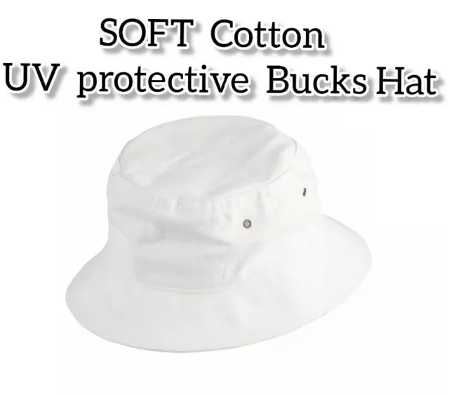 Soft Cotton Brim Bucket Hat Fishing Camping   100% COTTON UV Protective AU Stock