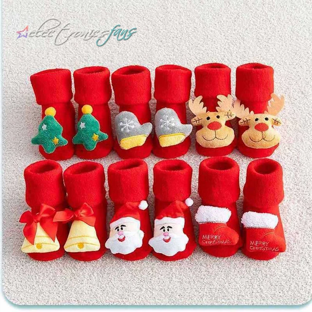 Pantofole antiscivolo bambini bambina ragazzi bambini calze natalizie scarpe inverno calde
