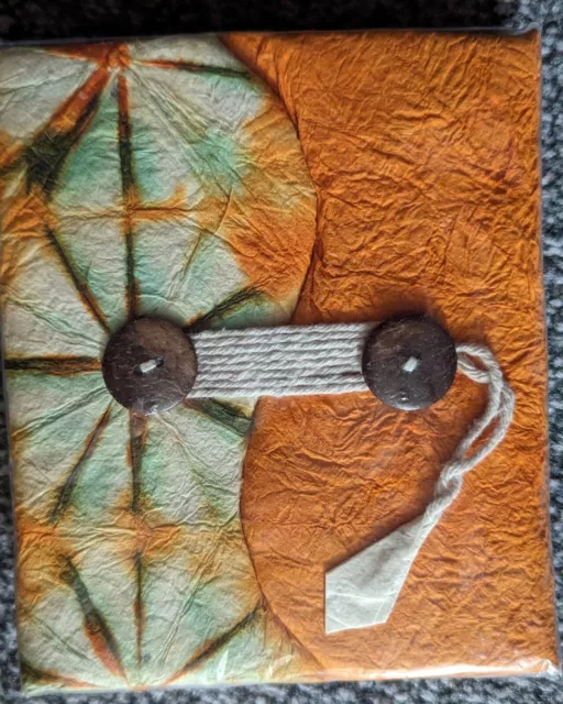 Handmade Notebook From Nepal Orange Tie Dye Lokta Paper Notebook