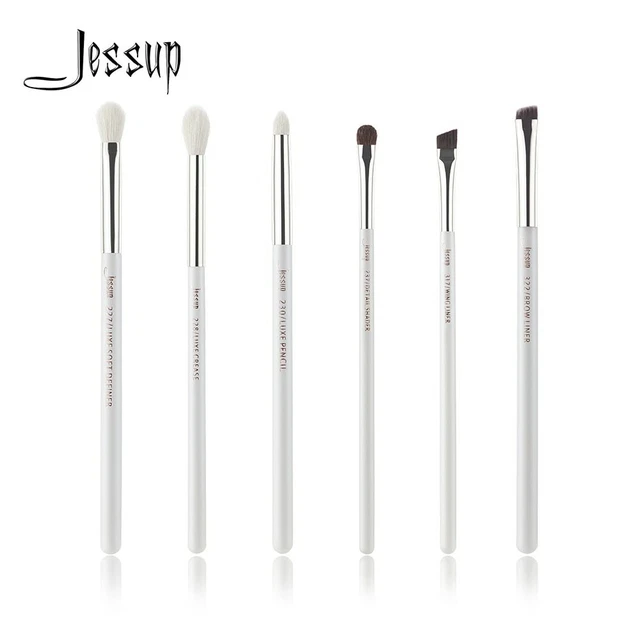 Jessup Perla Bianco/Argento Pennelli Trucco Professionale Set Make up Strumenti