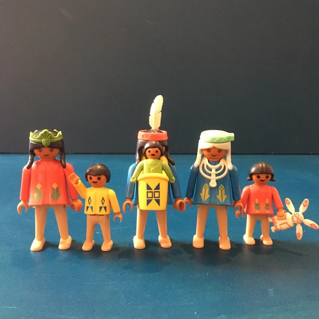 PLAYMOBIL WESTERN VERY RARE Native American Women & Children 6 Figure