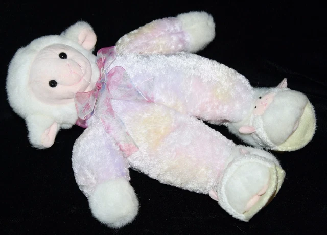 Aurora Tie Dye Purple Plush Easter Lamb 11" Slippers Stuffed Soft Toy Baby Sheep