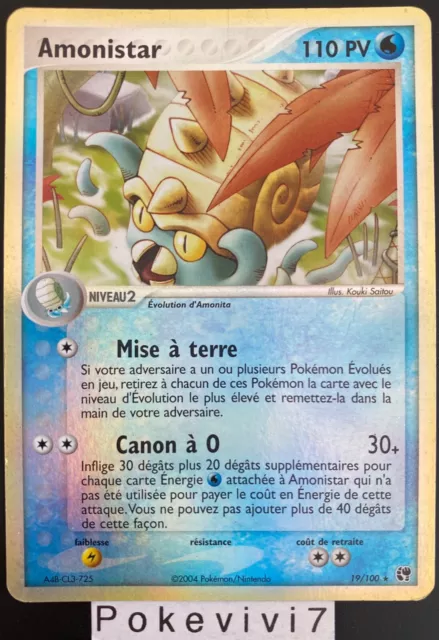 Carte Pokemon AMONISTAR 19/100 Rare REVERSE Bloc EX Tempête de Sable FR