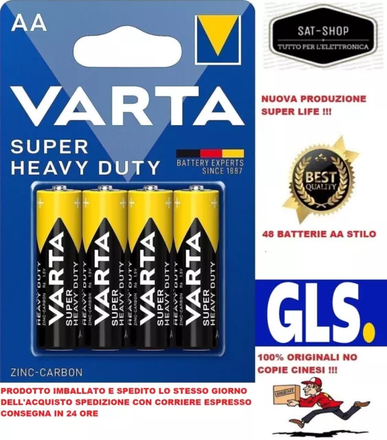 48 Pile Batterie Varta Originali Aa Stilo Batteria Super Life No Copie Cinesi !!