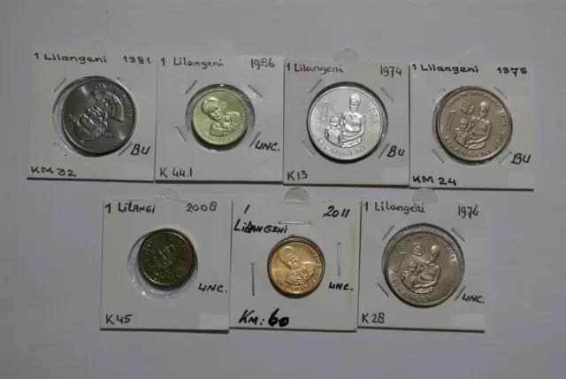 🧭 🇸🇿 Swaziland 1 Lilangeni - 7 Coins Collection B49 #2452